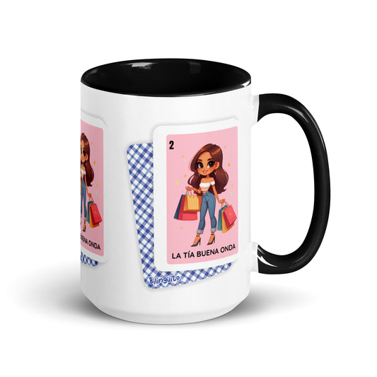 La Tía Buena Onda Loteria Card- Mug with Color Inside