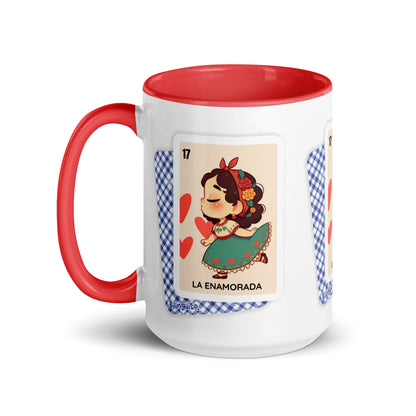 La Enamorada Loteria Card - Mug with Color Inside