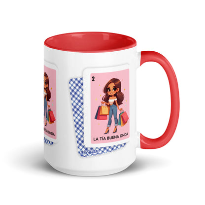 La Tía Buena Onda Loteria Card- Mug with Color Inside